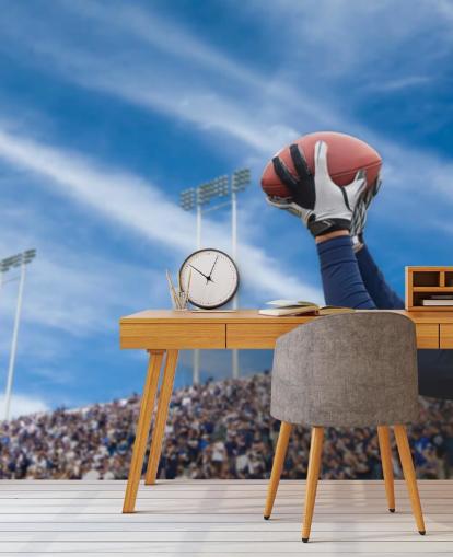 NFL Player Catching Ball avec fond de foule Papier peint