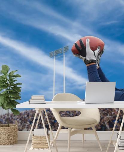 NFL Player Catching Ball with Crowd Backdrop Wallpaper NFL Player Catching Ball with Crowd Backdrop Wallpaper