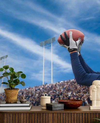 Carta da parati NFL giocatore che cattura palla con sfondo folla
