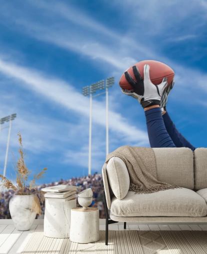 NFL Player Catching Ball with Crowd Backdrop Wallpaper NFL Player Catching Ball with Crowd Backdrop Wallpaper