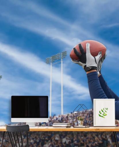 Carta da parati NFL giocatore che cattura palla con sfondo folla