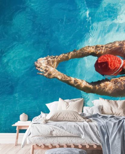 Aerial View of Swimmer Wallpaper