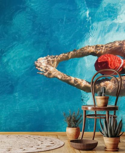 Fondo de pantalla de vista aérea del nadador