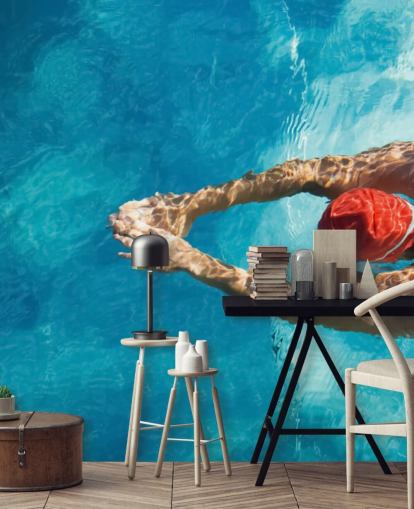 Fondo de pantalla de vista aérea del nadador