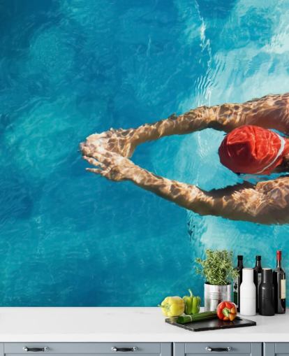 Aerial View of Swimmer Wallpaper