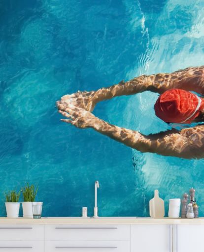 Aerial View of Swimmer Wallpaper Aerial View of Swimmer Wallpaper