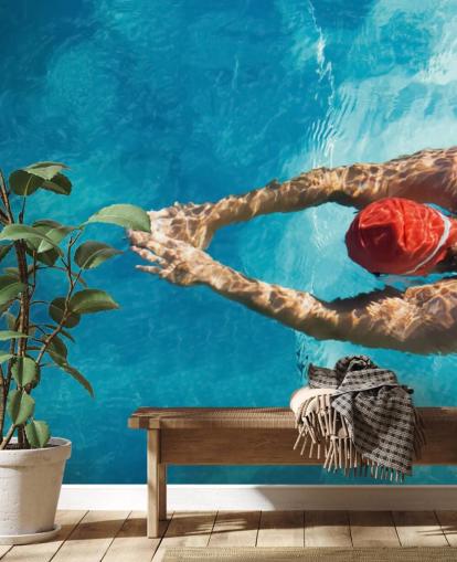 Aerial View of Swimmer Wallpaper