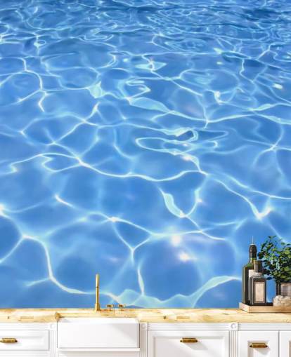 Sonniges Schwimmbad-Tapete