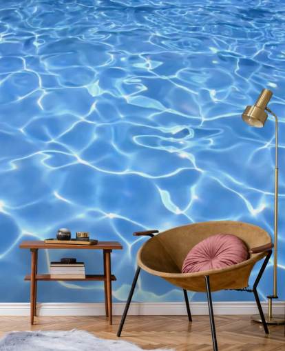 Sonniges Schwimmbad-Tapete