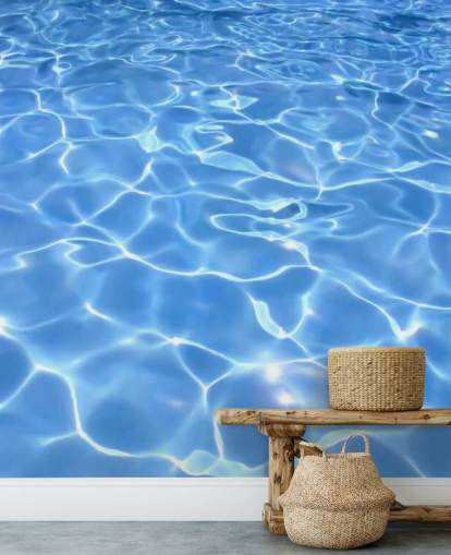 Carta da parati con piscina soleggiata