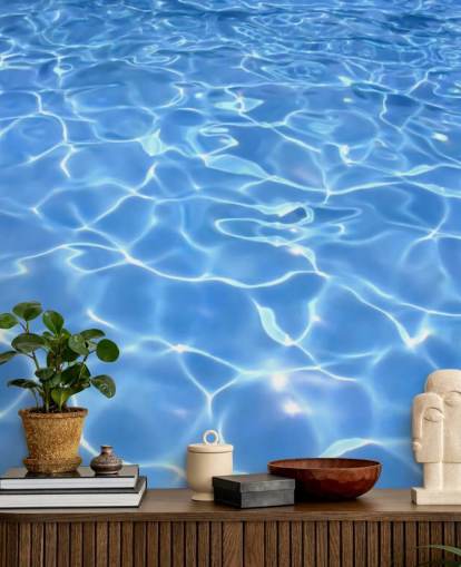 Sonniges Schwimmbad-Tapete