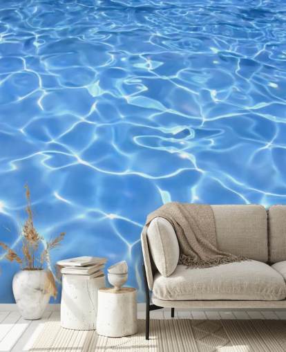 Sonniges Schwimmbad-Tapete