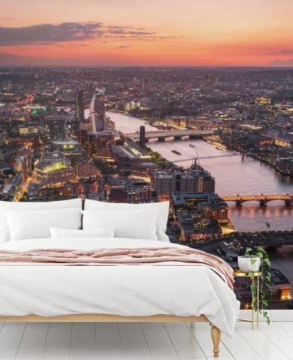 Fondo de pantalla de Sunset London desde el cielo Fondo de pantalla de Sunset London desde el cielo