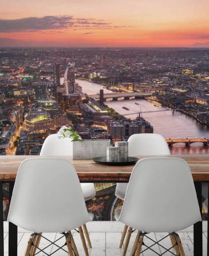 Carta da parati Sunset London from the Sky