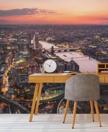 Papel de Parede Sunset London from the Sky