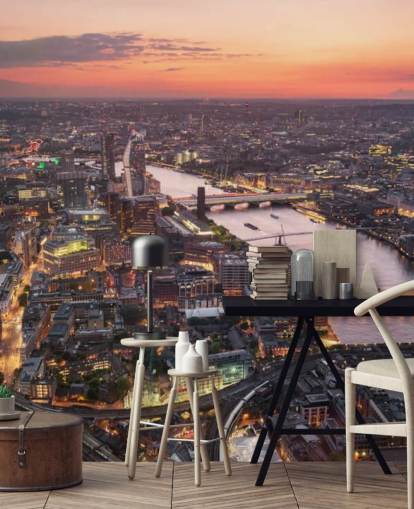 Papel de Parede Sunset London from the Sky