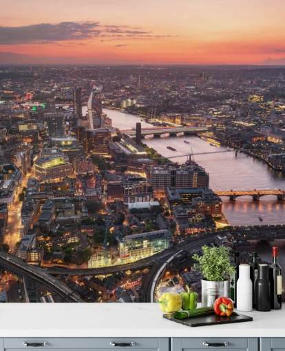 Sunset London from the Sky Wallpaper Sunset London from the Sky Wallpaper