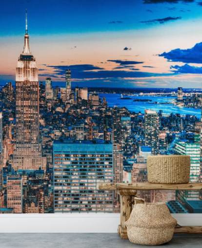 New York Rose guld og blå nuancer Baggrund New York Rose guld og blå nuancer Baggrund