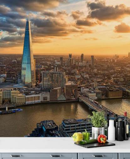 Shard Cityscape bij zonsondergang behang