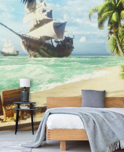 treasure chest on beach wallpaper treasure chest on beach wallpaper