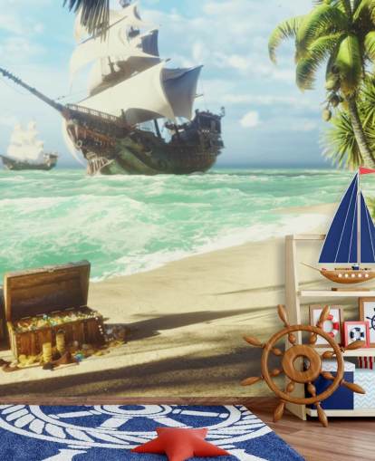 treasure chest on beach wallpaper treasure chest on beach wallpaper