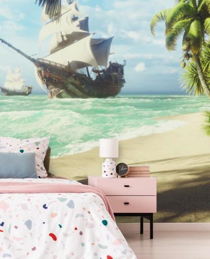 treasure chest on beach wallpaper