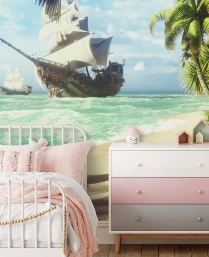 treasure chest on beach wallpaper