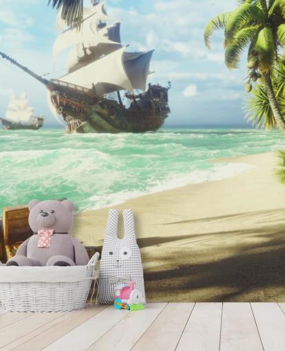 treasure chest on beach wallpaper treasure chest on beach wallpaper
