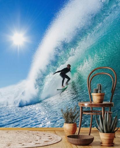 Blue Waves Surf Wallpaper