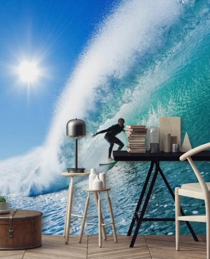 Blue Waves Surf Wallpaper