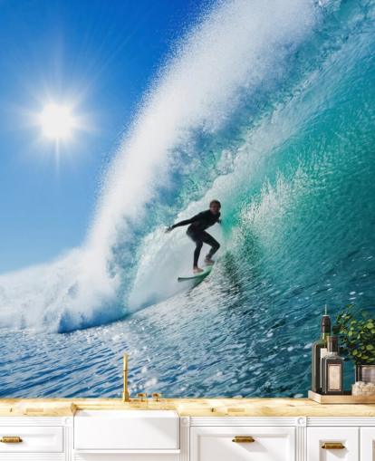 Blue Waves Surf Wallpaper