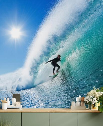 Blå vågor Surf Bakgrund Blå vågor Surf Bakgrund