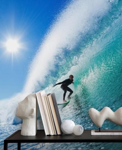 Blaue Wellen surfen Wallpaper