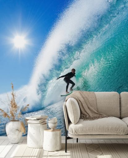 Blå bølger Surf Bakgrunn Blå bølger Surf Bakgrunn
