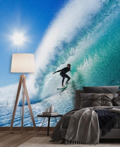 Blue Waves Surf Behang