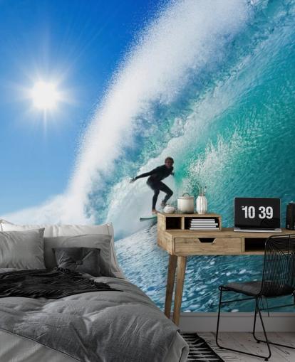 Blue Waves Surf Wallpaper