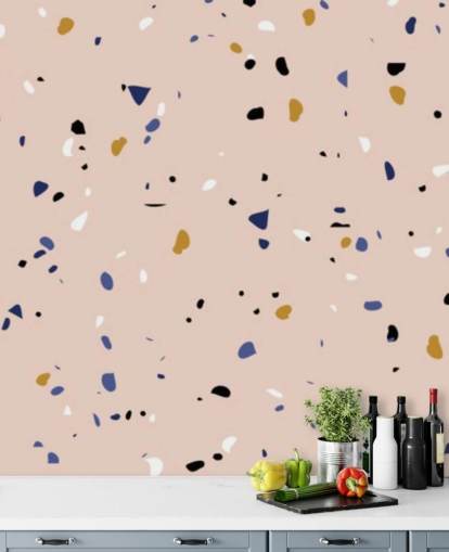 Støvete rosa marmor effekt tapet