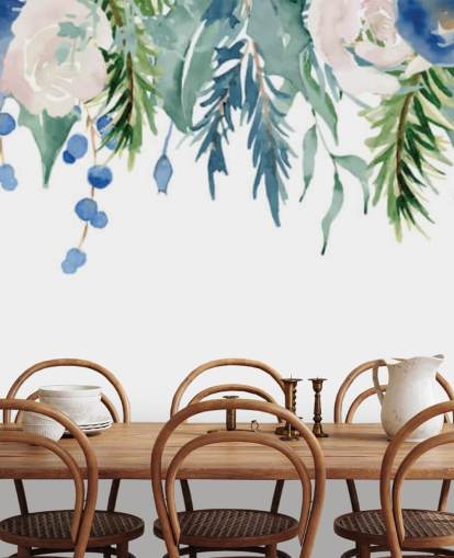 blue and green hanging flowers on white background wallpaper blue and green hanging flowers on white background wallpaper