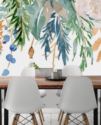 Koralli ja sininen roikkuu Kukka tapetti Koralli ja sininen roikkuu Kukka tapetti