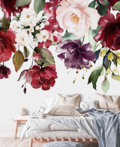 papel de parede floral marrom chamado Flower Chandelier para quartos, salas de estar e salas de jantar papel de parede floral marrom chamado Flower Chandelier para quartos, salas de estar e salas de jantar