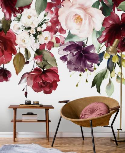 papel de parede floral marrom chamado Flower Chandelier para quartos, salas de estar e salas de jantar papel de parede floral marrom chamado Flower Chandelier para quartos, salas de estar e salas de jantar