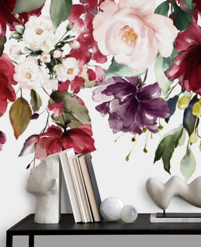 kastanjanruskea kukkatapetti nimeltä Flower Chandelier makuuhuoneisiin, olohuoneisiin ja ruokasaleihin kastanjanruskea kukkatapetti nimeltä Flower Chandelier makuuhuoneisiin, olohuoneisiin ja ruokasaleihin