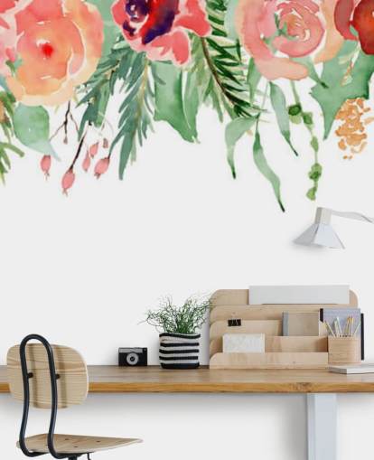 fiori di corallo e rosso che pendono dal soffitto