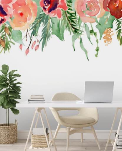 fiori di corallo e rosso che pendono dal soffitto