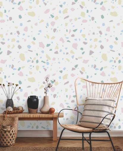 Lyseblå og rosa Terrazzo Bakgrunn