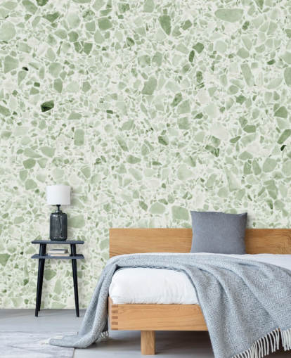 Light Green Terrazzo Wallpaper