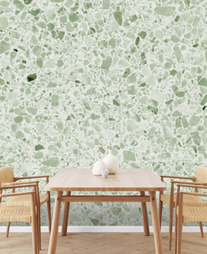 Carta da parati terrazzo verde chiaro