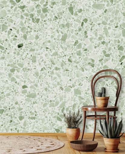Light Green Terrazzo Wallpaper Light Green Terrazzo Wallpaper