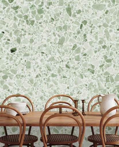 Light Green Terrazzo Wallpaper