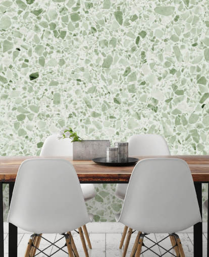 Papier Peint Terrazzo Vert Clair